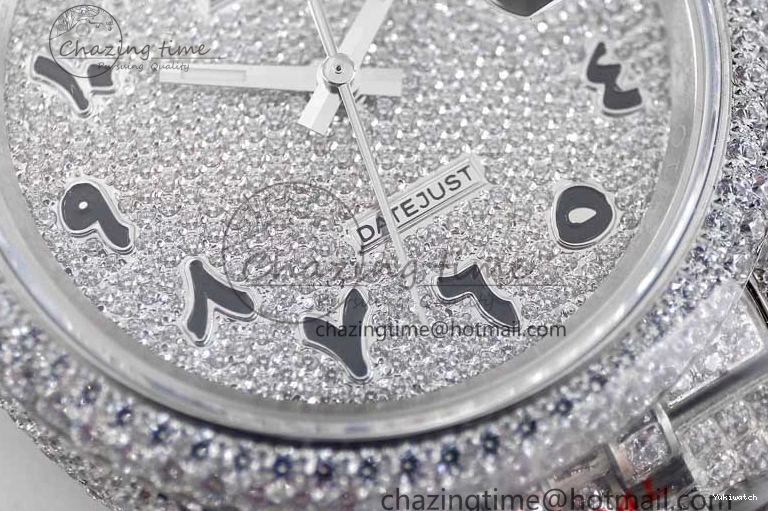 Jubilee Diamonds Datejust TWF 41 Arabic Full on A2824 Dial Edition SS Markers Best Bracelet 1:1 0214